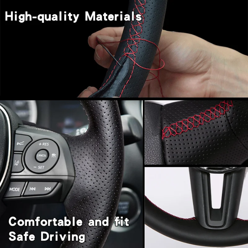 For Alfa Romeo Giulia Stelvio  - Car Steering Wheel Cover Anti Slip Breathable 评论和价格