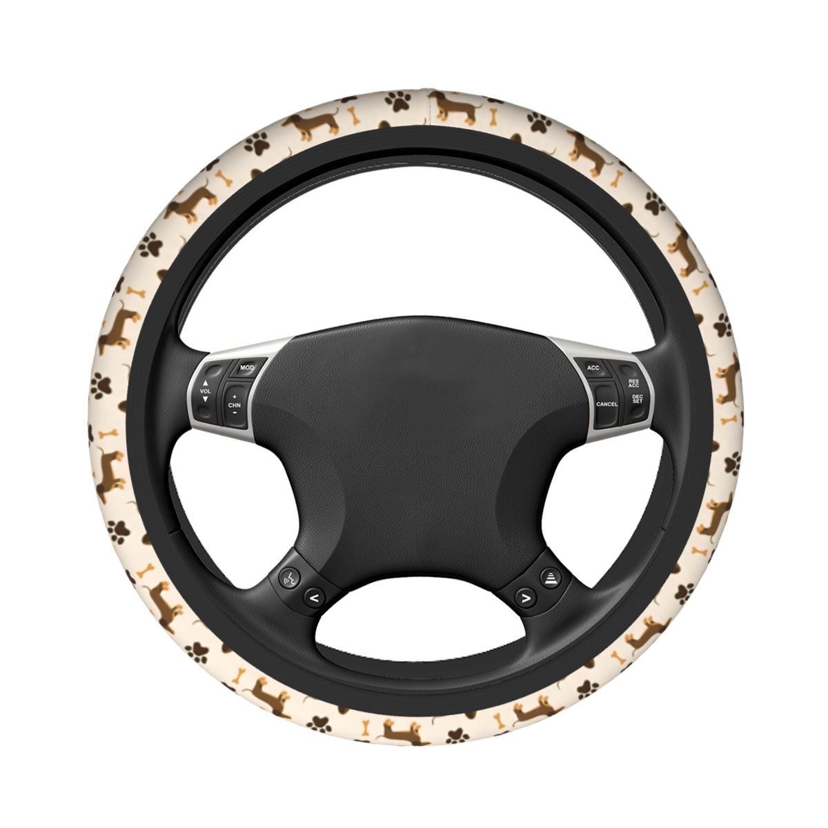 Cute Dachshund Car Steering Wh - Car Steering Wheel Cover Anti Slip Breathable 评论和价格
