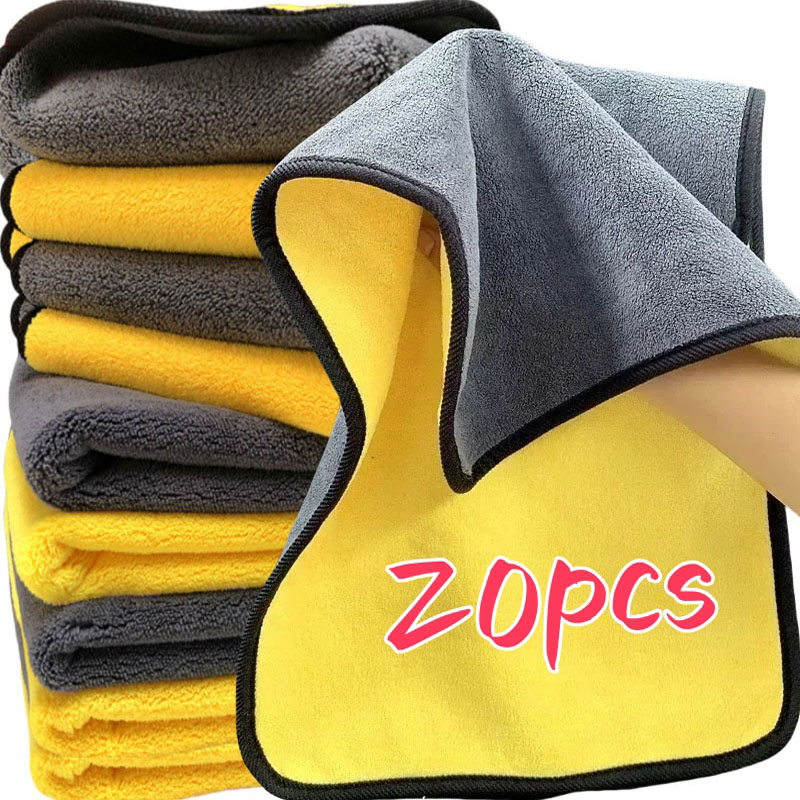 1/20pcs Thicken Microfiber Clo - Microfiber Car Drying Towel Super Absorbent 评论和价格