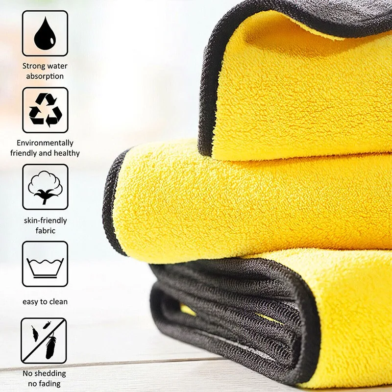 1/20pcs Thicken Microfiber Clo - Microfiber Car Drying Towel Super Absorbent 评论和价格