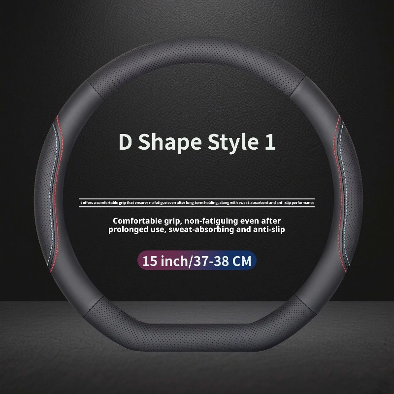 Nappa Leather Universal Steeri - Car Steering Wheel Cover Anti Slip Breathable 评论和价格