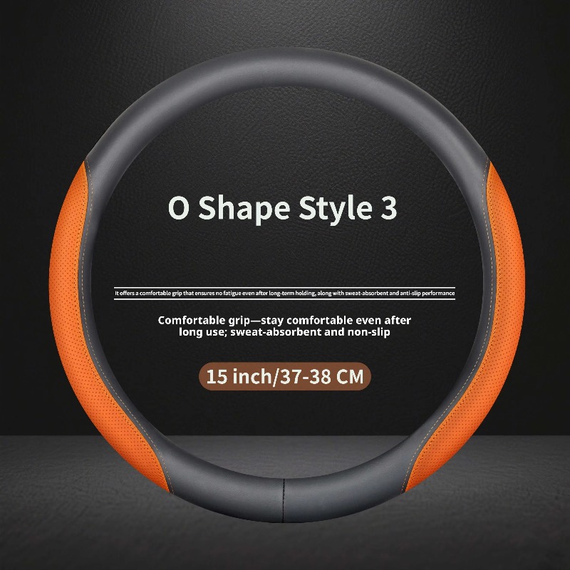 Nappa Leather Universal Steeri - Car Steering Wheel Cover Anti Slip Breathable 评论和价格