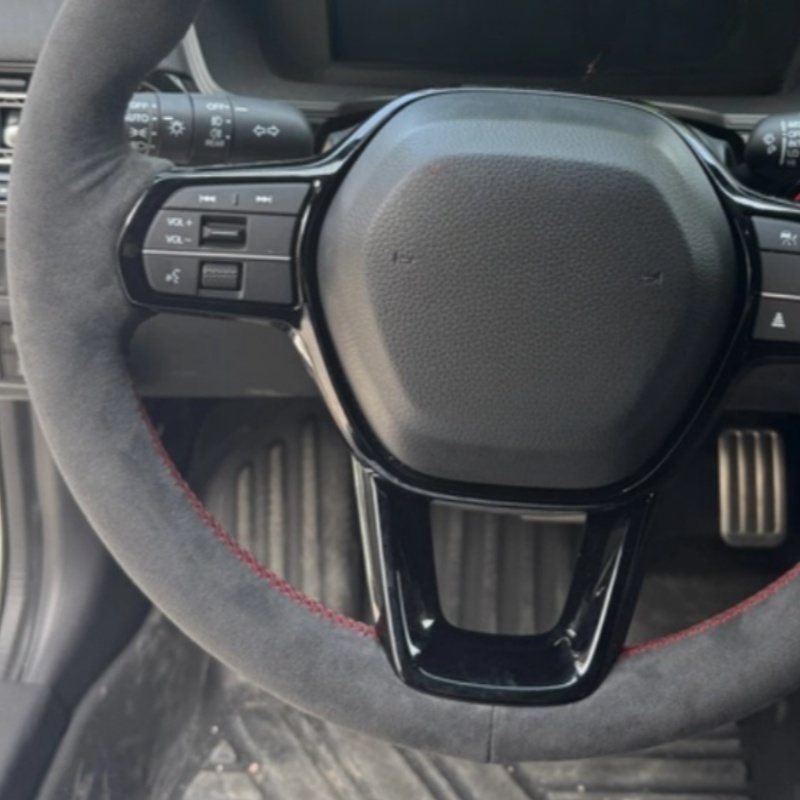 Custom Hand-stitched Black Sue - Car Steering Wheel Cover Anti Slip Breathable 评论和价格