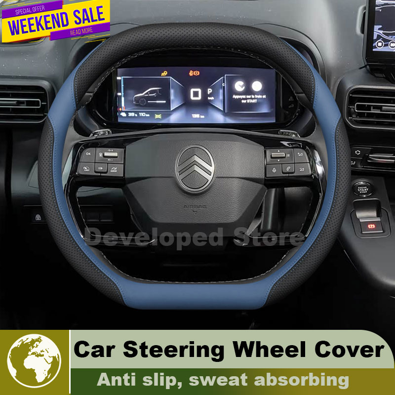 Leather Car Steering Wheel Cov - Car Steering Wheel Cover Anti Slip Breathable 评论和价格